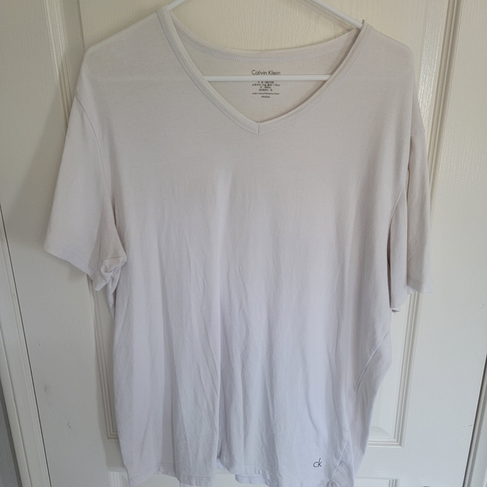 White Calvin Klein V Neck